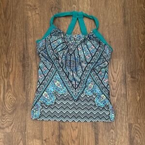 Prana NWT Quinn Top Size S Built in Bra Racerback Recycled Material